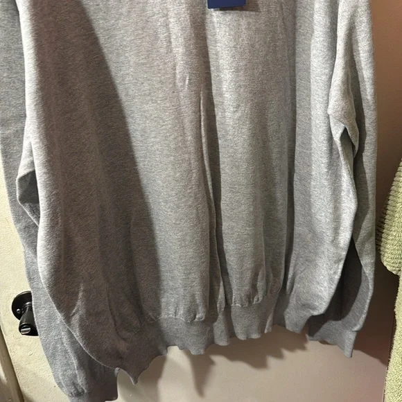 Ralph Lauren grey v-nick XXL/TTG Pima cotton new with tag sweater